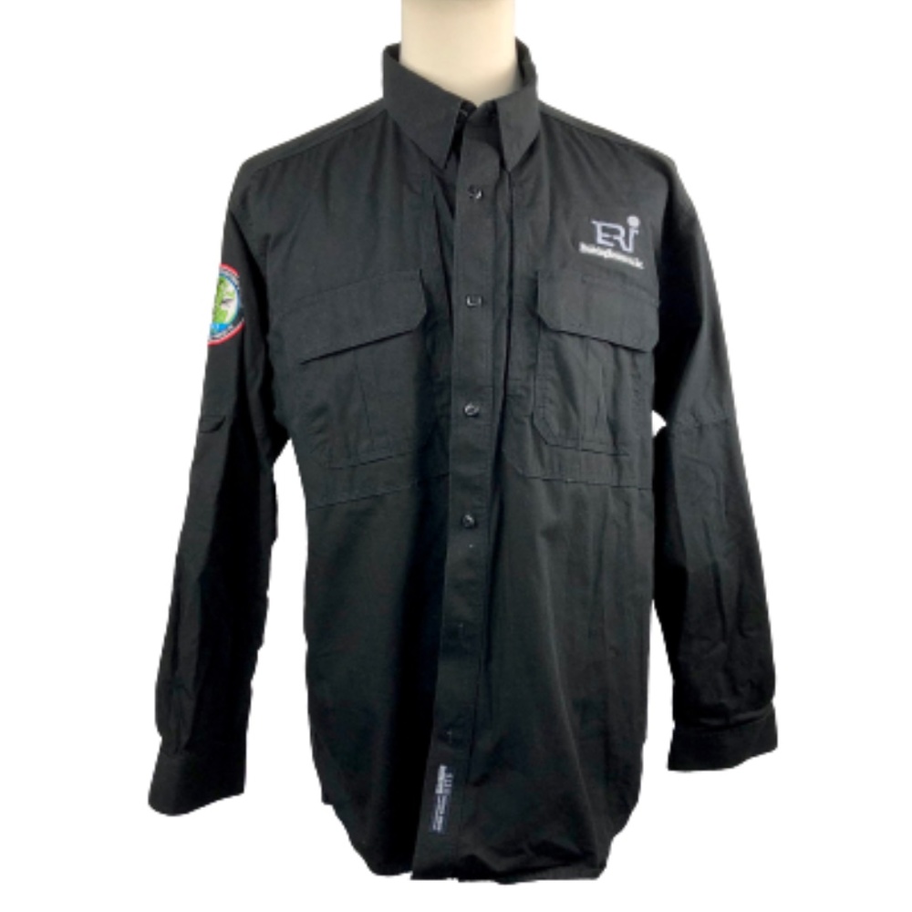 5.11 511 Tactical Series Button Front Shirt Company Logo Black Long Sleeve